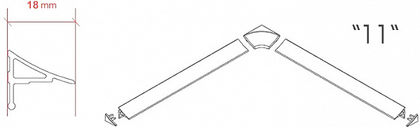 Универсальная декоративная планка "11" (18/2000 мм.) XB462000001