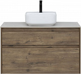 Тумба под раковину Aquanet Nova Lite 100 дуб рустикальный (2 ящика) 00249521