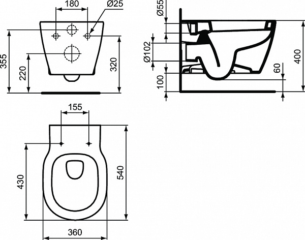 Унитаз подвесной Ideal Standard Connect E822301