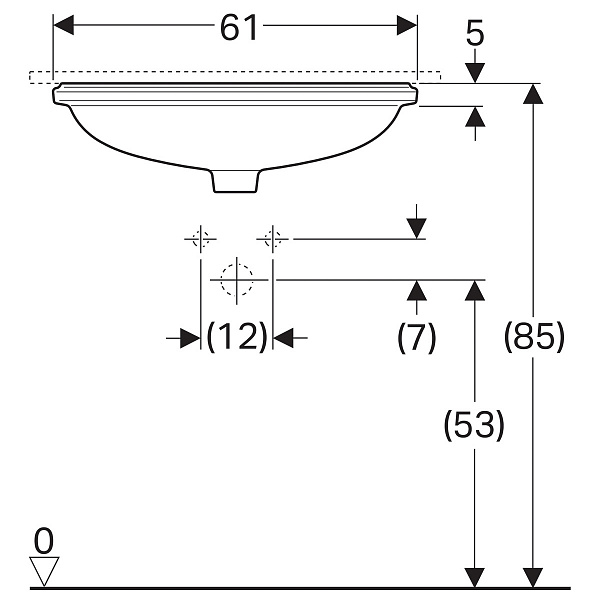 Раковина встраиваемая Geberit VariForm 61 500.756.01.2