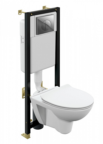 Комплект Cersanit PARVA CO DPL EO slim + BLACK + LEON пластик хром глянцевый
