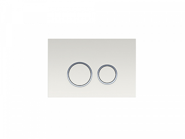 Клавиша смыва Aquatek белая R (кнопка круглая), ободок хром