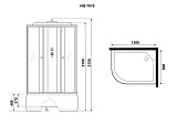 Душ.каб. NG-7510-14R BLACK (1200х800х2150) высокий поддон(40см) стекло МОЗАИКА 4 места