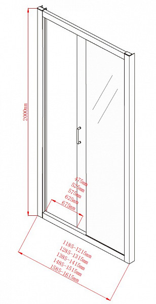 Душевая дверь Aquanet Alfa NAA6121 140, прозрачное стекло NAA6121 1400