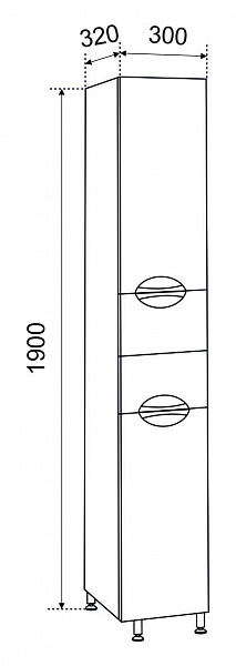 Пенал Emmy Милли 30 с корзиной (Правый)