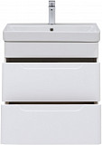 Тумба под раковину Aquanet София 60 белый глянец (2 ящика) 00288905