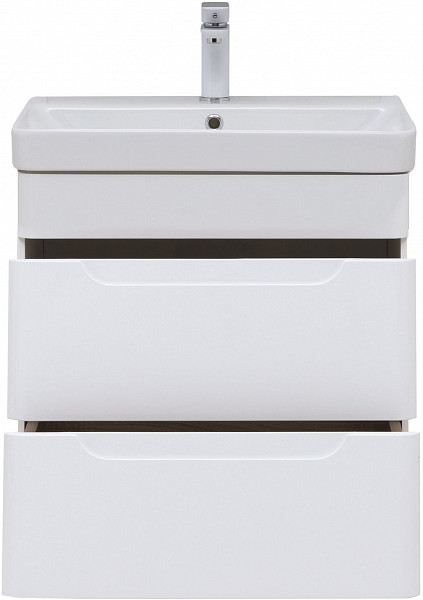 Тумба под раковину Aquanet София 60 белый глянец (2 ящика) 00288905