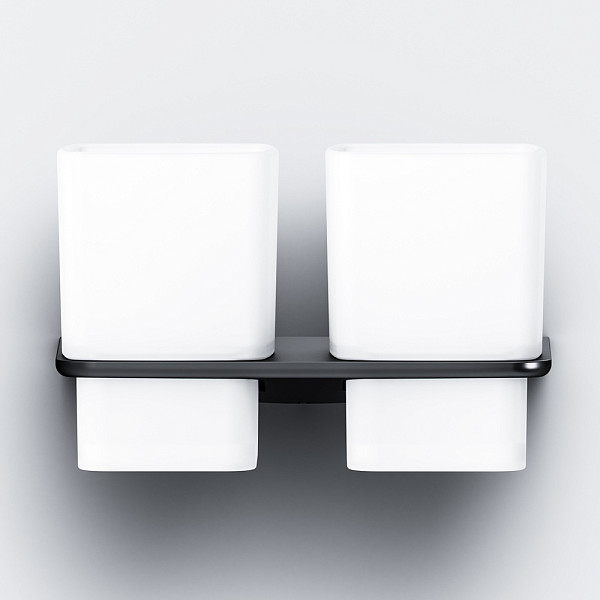 A50A343422 Inspire V2.0, Двойной стеклянный стакан с настенным держателем, черный, шт