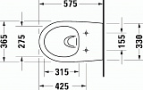 Подвесной унитаз Duravit  Architec 45720900A1 в комплекте с сиденьем Soft Close