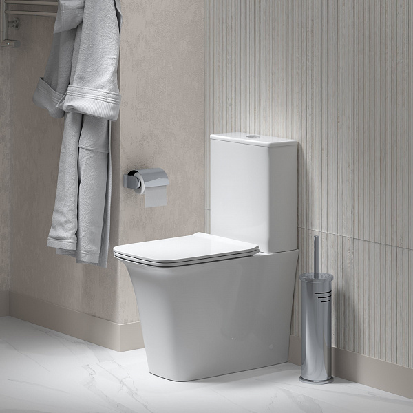 Унитаз Galaxy GR-4468S (620*345*800) напольный БЕЗОБОДКОВЫЙ с тонкой крышкой, 2 места