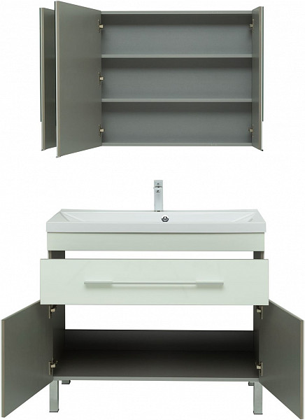 Мебель для ванной Aquanet Верона 100 белый (напольный 1 ящик 2 дверцы) 00287654