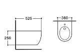 Биде подвесное AQ1006-00 ЕВРОПА New 535*360*250, цвет белый