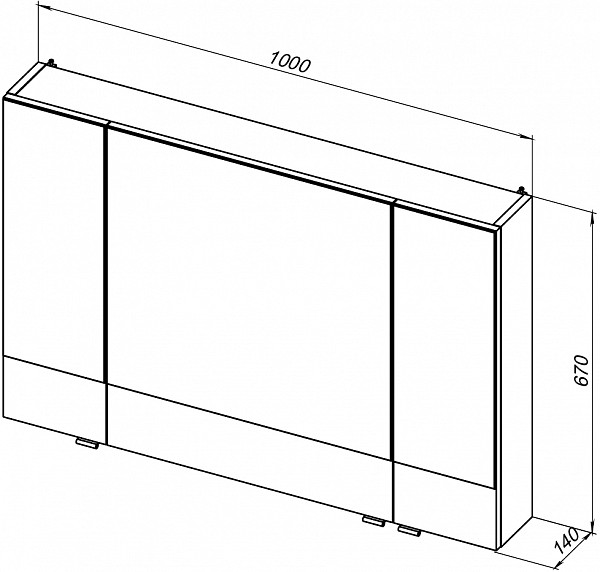 Зеркало-шкаф Aquanet Нота 100 белый 00165372