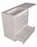 Тумба напольная "Даллас 150", 3 ящика, Люкс белая, под раковину, PLUS СС-00002305