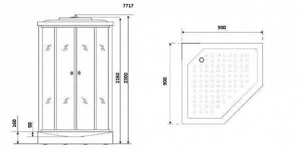 Душевая кабина Niagara Luxe 100х100 NG-7717WD