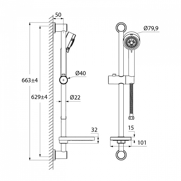 Душевой гарнитур, Cosmoshower, IDDIS, COS3F00I16