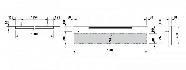 Зеркало Laufen Alessi one 4.4844.1.097.200.1 160x40 с подсветкой