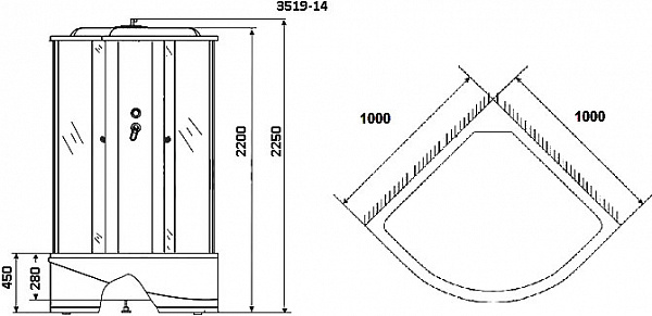Душевые кабины Niagara Classic NG-3519-14