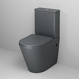 Унитаз GR-4480GMS Color (620*365*810) СЕРЫЙ МАТОВЫЙ напольный БЕЗОБОДКОВЫЙ с тонкой крышкой, 2 места