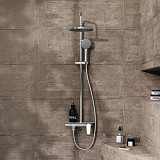 977730000 ДС Jupiter со смесителем полкой: верхний душ, ручной душ., штанга варио, хром