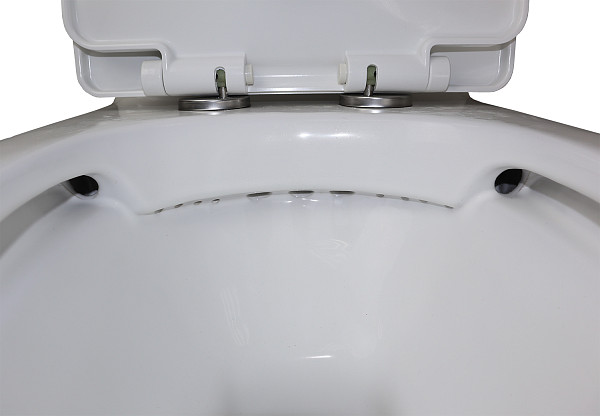 Унитаз моноблок Azario Luna напольный, горизонтальный слив, сиденье дюропласт микролифт 