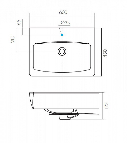 Прямоугольная раковина Santek Нео 60 1WH302186