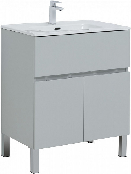 Тумба под раковину Aquanet Алвита New 70 1 ящик, 2 дверцы, серый 00303899
