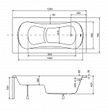 Акриловая ванна Besco Aria Rehab 120x70 WAR-120-PA