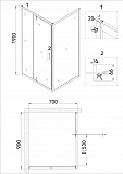 Душ.ограждение NG-63-9A-A70 (90*70*190) прямоугольник, дверь распашная, 2 места