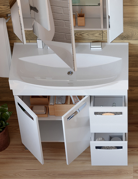 Тумба под раковину VIGO Plaza 85 см tn.PLA.MIR.80.2D.2Y