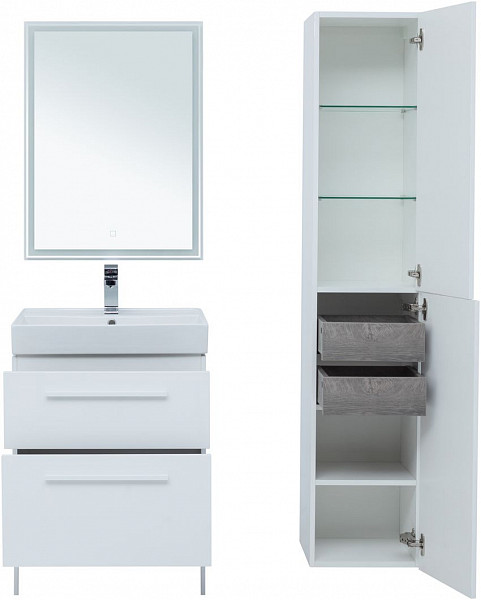 Тумба под раковину Aquanet Nova 60 белый (2 ящика) 00242279