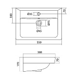 Прямоугольная раковина Santek Тигода 55 1WH302127 мини