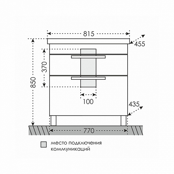 Тумба под раковину Калипсо 80 напольная Санта 217003лN
