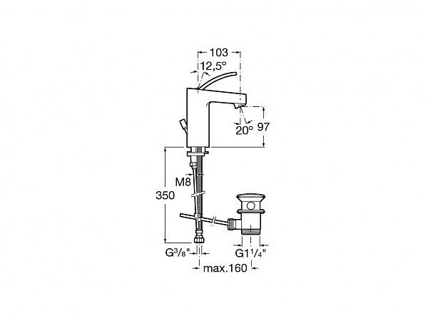 Смеситель Roca Moai для раковины 5A3046C00