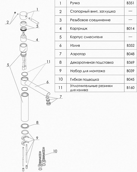 Смеситель для кухни Wasserkraft A8147