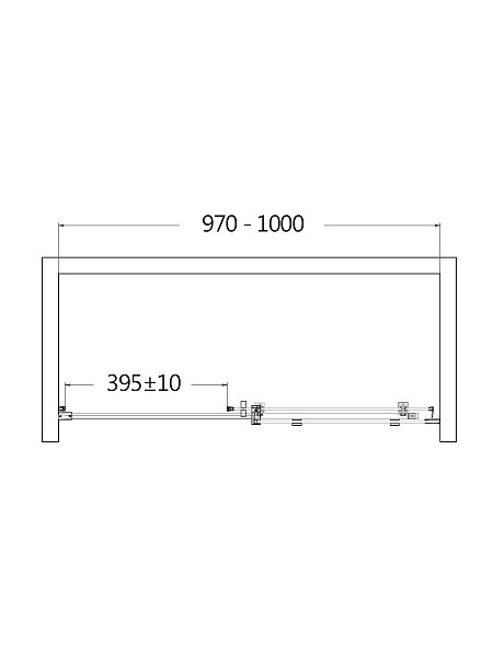 Душевая дверь в нишу AQUAme 1000*1950мм., стекло 8мм, цвет профиля хром.