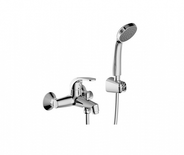 Смеситель для ванны с коротким изливом с аксессуарами Bravat Fit F6135188CP-B-RUS
