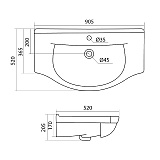 Полукруглая раковина Santek Эльбрус 90 1WH110790