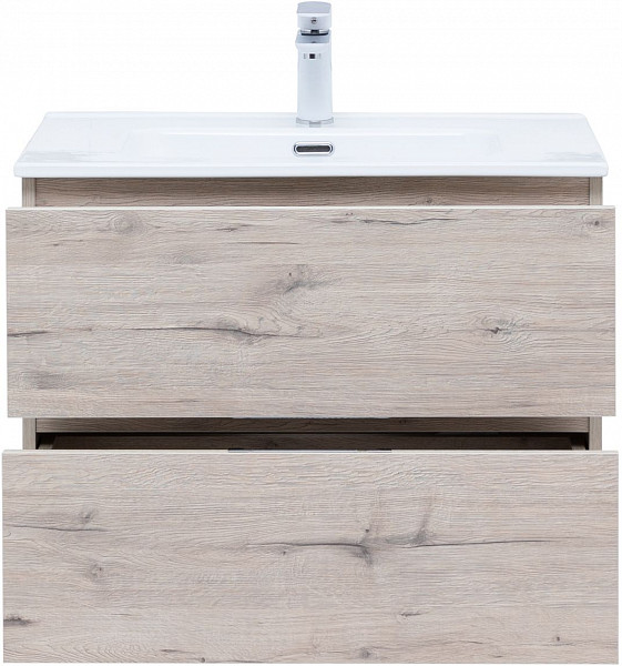 Тумба под раковину Aquanet Алвита New 70 2 ящика, дуб веллингтон белый 00303910