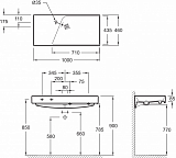 Подвесная раковина-столешница Jacob Delafon Rythmik 100х46 см EXN112-00