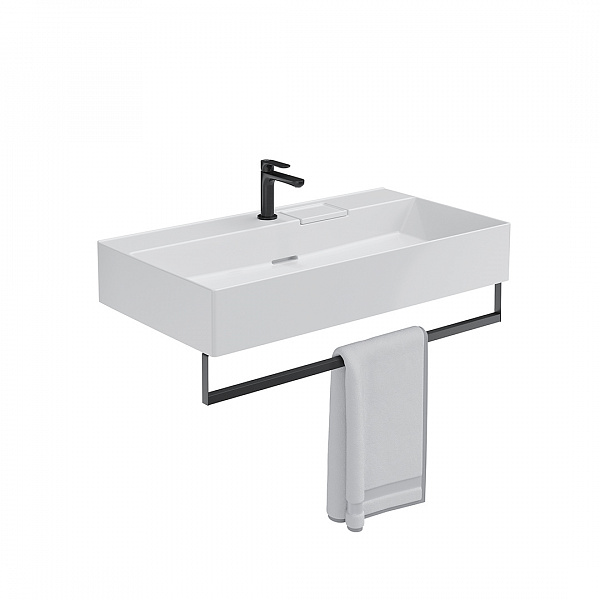 Раковина Kerama Marazzi LOGICA мебельная\подвесная с одним отверстием 90, белая глянцевая