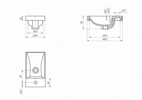 Раковина Cersanit Moduo 40 см S-UM-MOD40/1