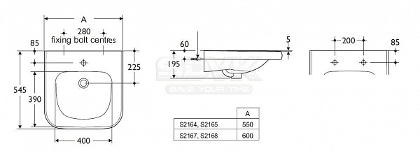 Раковина Ideal Standard Contour 65 см S249901