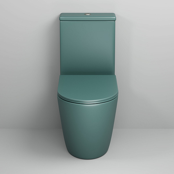 Унитаз GR-4480OLMS Color (620*365*810) ЗЕЛЕНЫЙ МАТОВЫЙ напольный БЕЗОБОДКОВЫЙ, 2 ме