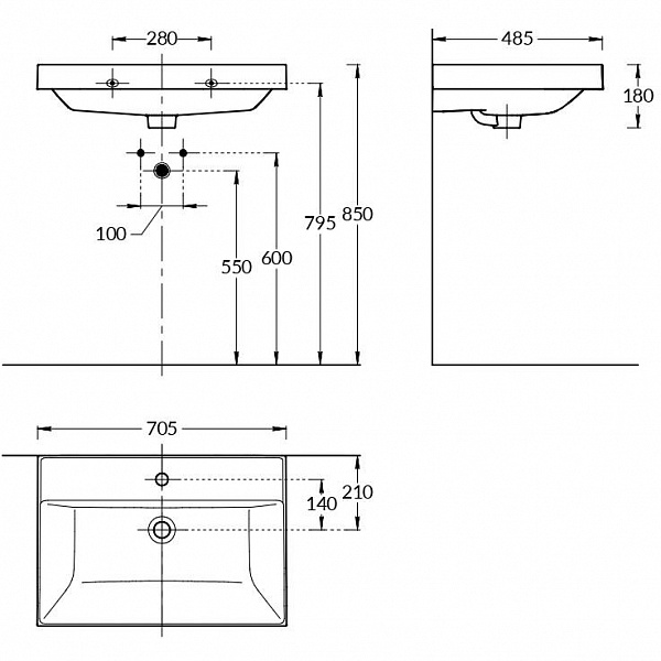 Раковина на тумбу Kerama Marazzi Cubo CU.wb.70