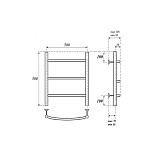 Полотенцесушитель электрический Point Афина PN04155E П3 500x500 левый/правый, хром