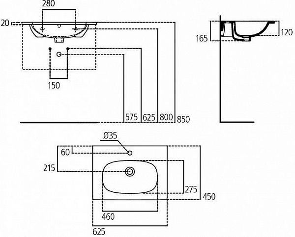 Раковина Ideal Standard Tesi 60 см T351001