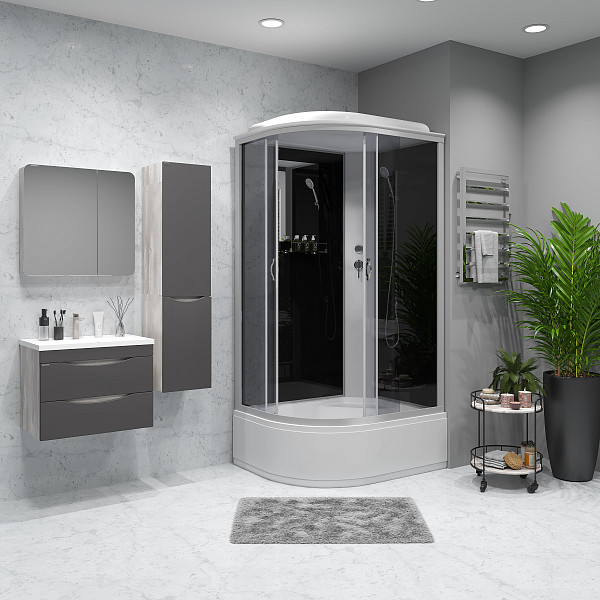 Душ.каб. NG-2510-14R (1200х800х2150) высокий поддон(40см) стекло ТОНИРОВАННОЕ 4 места