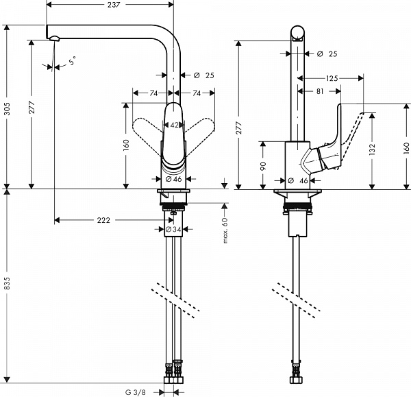 Смеситель для кухни HANSGROHE Focus 31817670