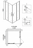 Душ. ограждение Niagara NG-6808-08 BLACK (90*90*190) квадрат, двери раздвижные, 1 место
